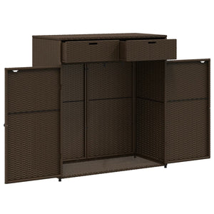 vidaXL Gartenschrank Braun 105x55x113 cm Poly Rattan