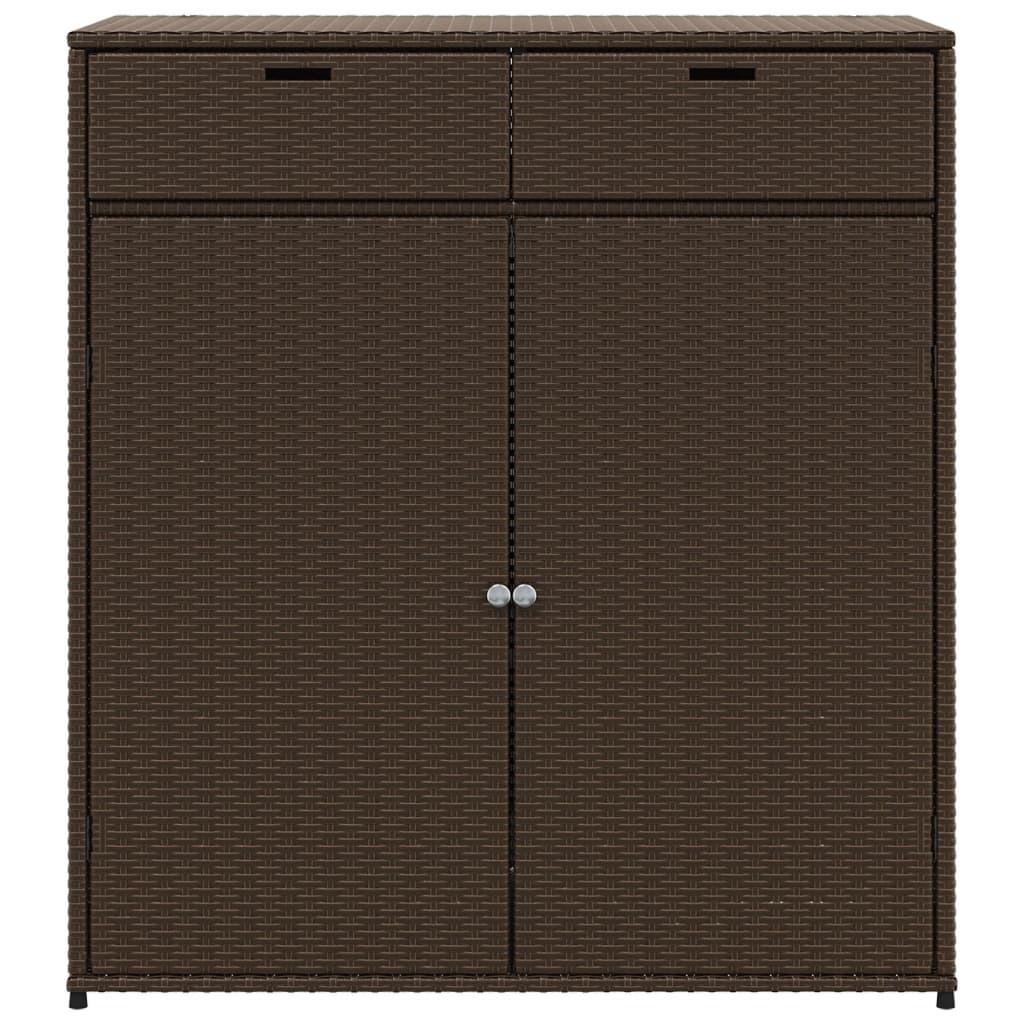 vidaXL Gartenschrank Braun 105x55x113 cm Poly Rattan