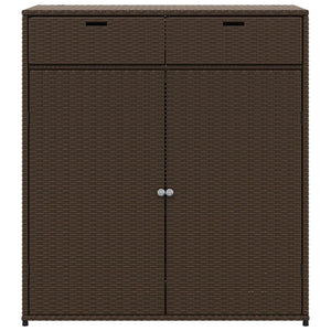 vidaXL Gartenschrank Braun 105x55x113 cm Poly Rattan