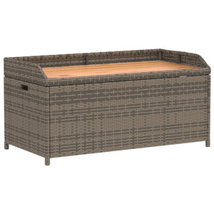 Bank mit Stauraum Grau 100x50x52 cm Poly Rattan Akazienholz Stilecasa