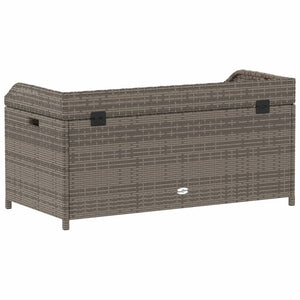 Bank mit Stauraum Grau 100x50x52 cm Poly Rattan Akazienholz Stilecasa