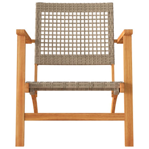 vidaXL 3-tlg. Bistro-Set Beige Poly Rattan und Massivholz Akazie