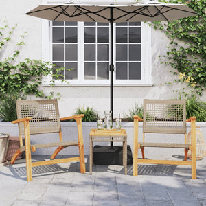 vidaXL 3-tlg. Bistro-Set Beige Poly Rattan und Massivholz Akazie