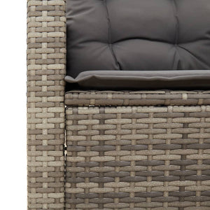 vidaXL Gartensessel mit Kissen Grau Poly Rattan