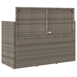 vidaXL Gartenbank mit Kissen Grau Poly Rattan