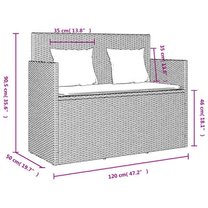 vidaXL Gartenbank mit Kissen Beige Poly Rattan