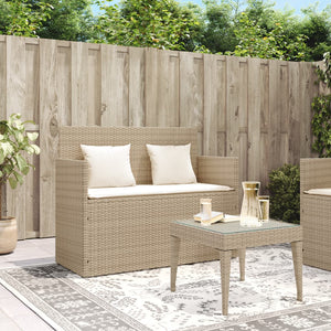 vidaXL Gartenbank mit Kissen Beige Poly Rattan