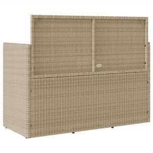 vidaXL Gartenbank mit Kissen Beige Poly Rattan