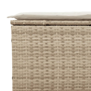 vidaXL Gartensofa mit Kissen 3-Sitzer Beige Poly Rattan