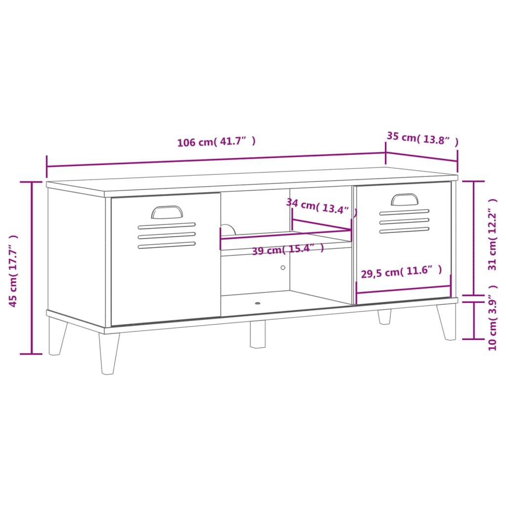 vidaXL Schuhbank VIKEN Weiß 106x35x45 cm Holzwerkstoff