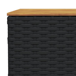 vidaXL Gartentisch Schwarz 55x55x36 cm Poly Rattan Akazienholz