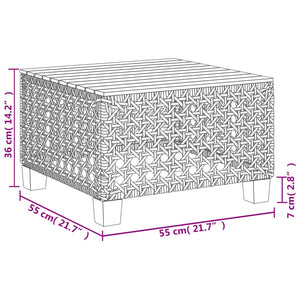 vidaXL Gartentisch Schwarz 55x55x36 cm Poly Rattan Akazienholz