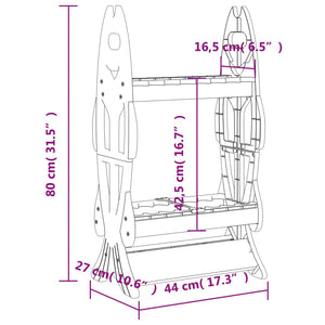 vidaXL Rutenständer für 16 Angelruten Schwarz