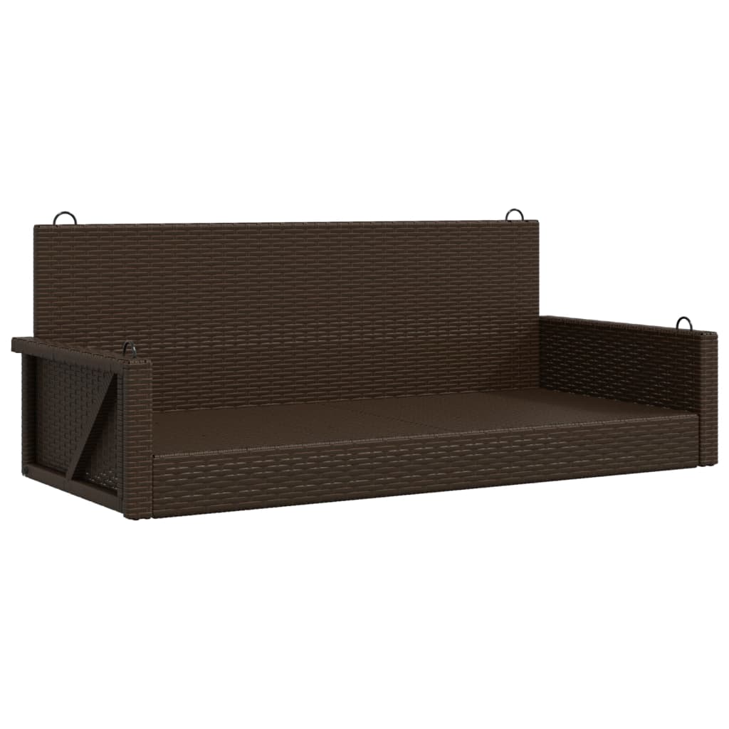 vidaXL Hängebank Braun 119x56x48 cm Poly Rattan