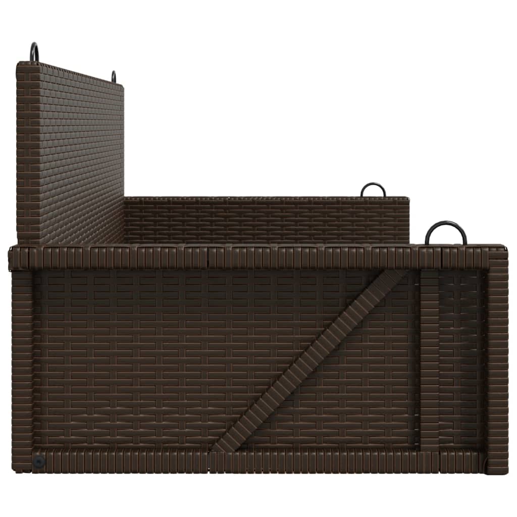 vidaXL Hängebank Braun 119x56x48 cm Poly Rattan