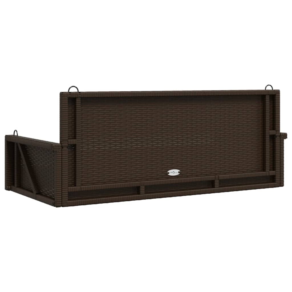 vidaXL Hängebank Braun 119x56x48 cm Poly Rattan