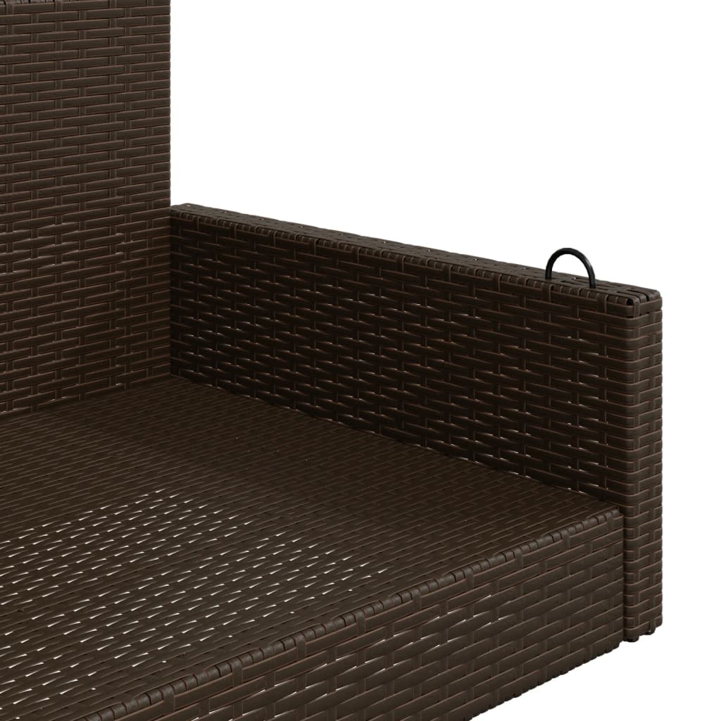 vidaXL Hängebank Braun 119x56x48 cm Poly Rattan