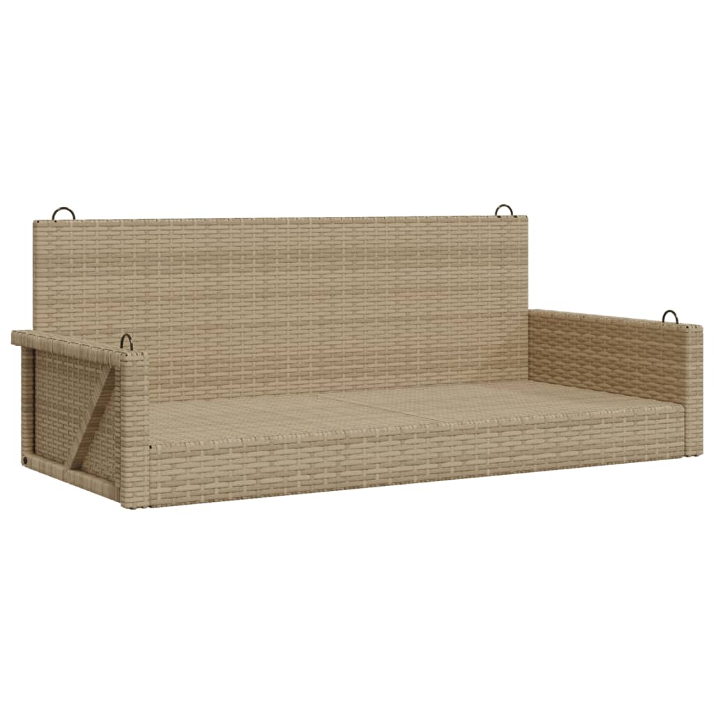 vidaXL Hängebank Beige 119x56x48 cm Poly Rattan