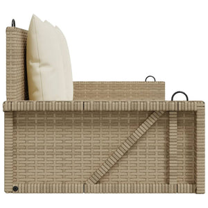 vidaXL Hängebank mit Kissen Beige 119x56x48 cm Poly Rattan