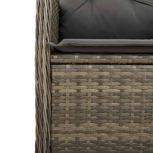 Gartensessel mit Kissen 2 Stk. Verstellbar Grau Poly Rattan Stilecasa