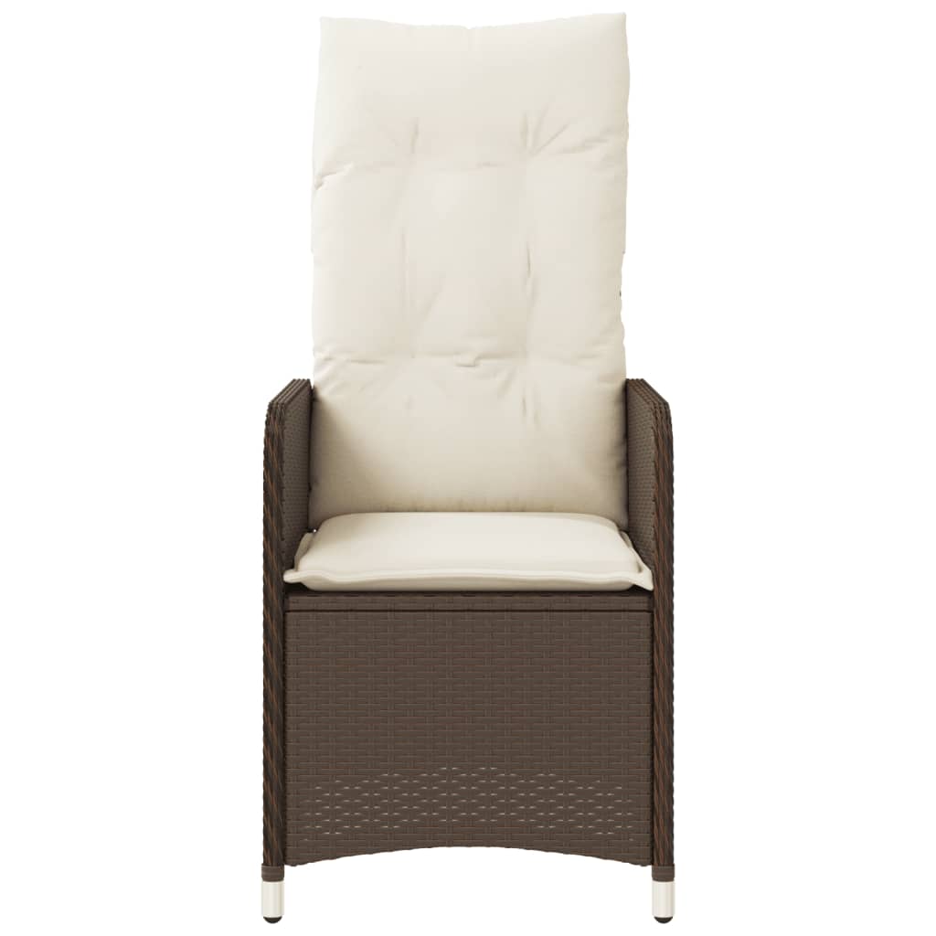 vidaXL Outdoor-Lehnstühle 2 Stk. mit Tisch Braun Poly Rattan