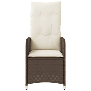 vidaXL Outdoor-Lehnstühle 2 Stk. mit Tisch Braun Poly Rattan