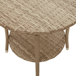 vidaXL Gartensessel 2 Stk. Verstellbar mit Tisch Beige Poly Rattan