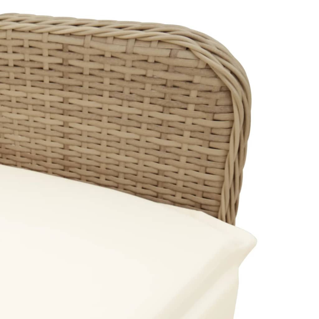 vidaXL Gartensessel mit Kissen Verstellbar Beige Poly Rattan