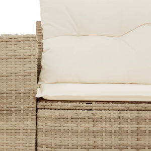 vidaXL Gartensofa mit Kissen 2-Sitzer Beige Poly Rattan