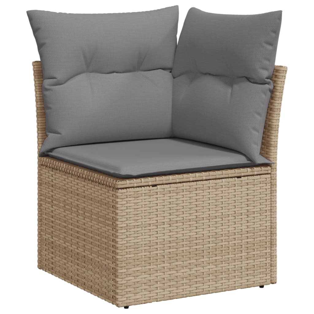 Garten-Ecksofa mit Kissen Beige Poly Rattan Stilecasa