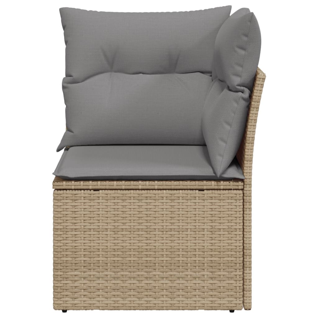 Garten-Ecksofa mit Kissen Beige Poly Rattan Stilecasa