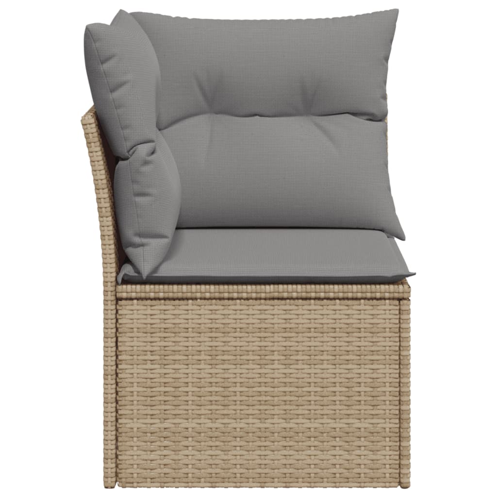 Garten-Ecksofa mit Kissen Beige Poly Rattan Stilecasa