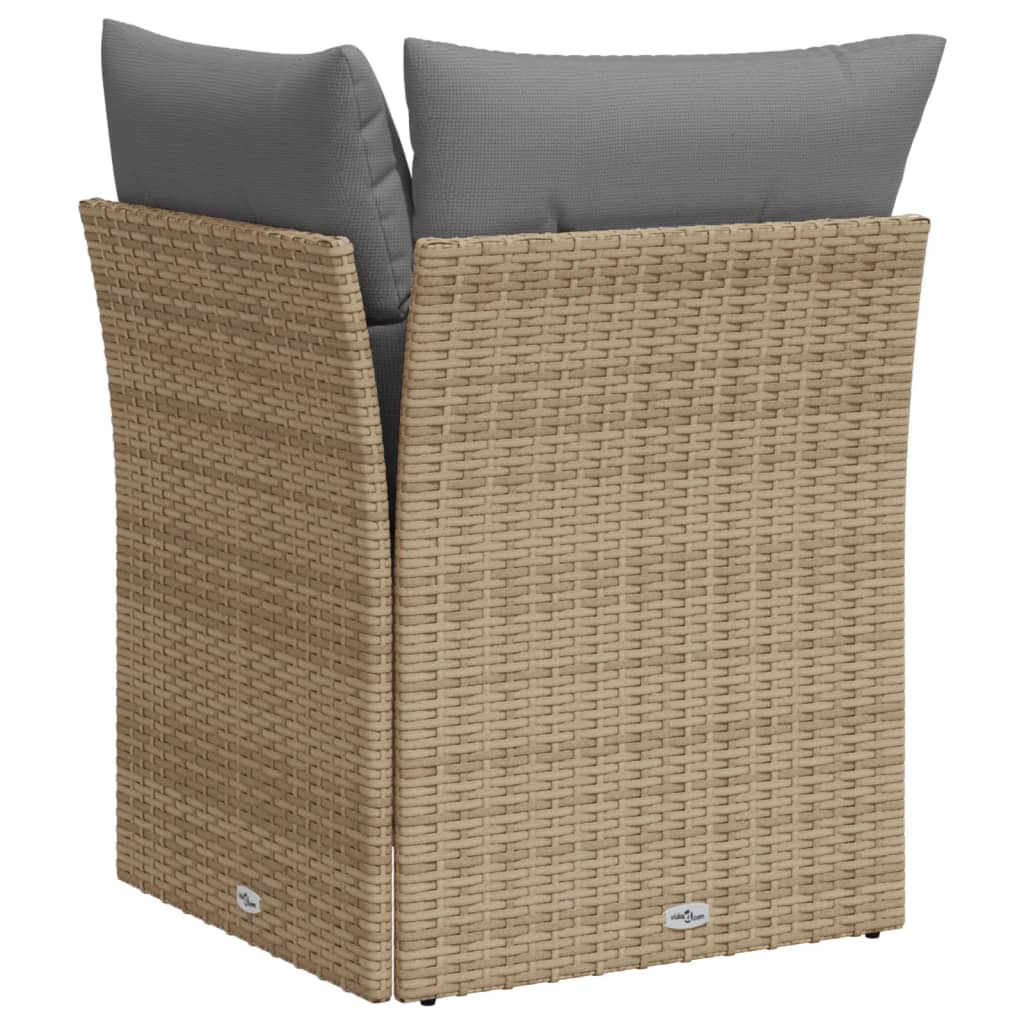 Garten-Ecksofa mit Kissen Beige Poly Rattan Stilecasa