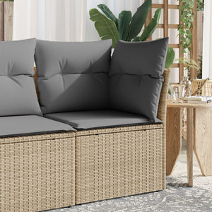 Garten-Ecksofa mit Kissen Beige Poly Rattan Stilecasa