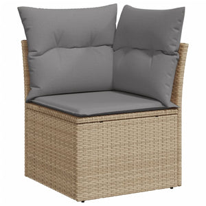 Garten-Ecksofa mit Kissen Beige Poly Rattan