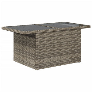 vidaXL Gartentisch mit Glasplatte Grau 100x55x73 cm Poly Rattan