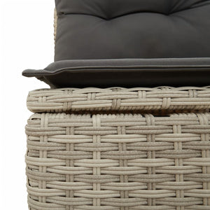 Gartensofa mit Kissen 3-Sitzer Hellgrau Poly Rattan Stilecasa