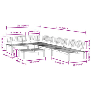 vidaXL 5-tlg. Garten-Sofagarnitur aus Paletten Massivholz Akazie