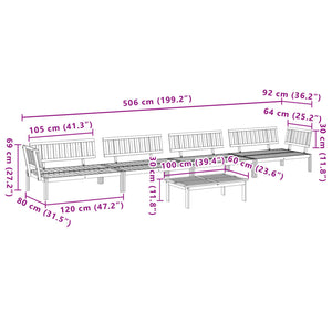 vidaXL 5-tlg. Garten-Sofagarnitur aus Paletten Massivholz Akazie