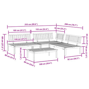 vidaXL 4-tlg. Garten-Sofagarnitur aus Paletten Massivholz Akazie