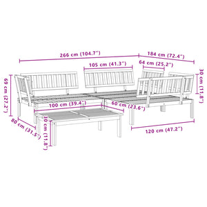 vidaXL 4-tlg. Garten-Sofagarnitur aus Paletten Massivholz Akazie