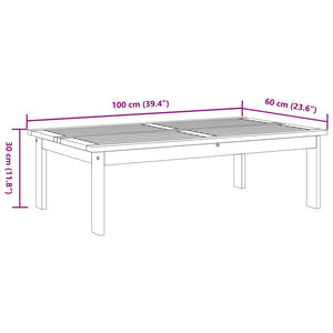 vidaXL Gartentisch 100x60x30 cm Massivholz Akazie