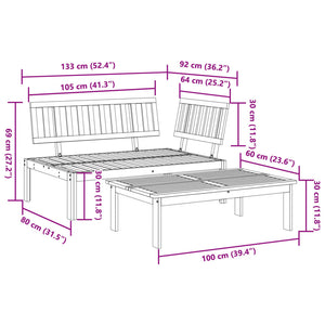 vidaXL 2-tlg. Garten-Sofagarnitur aus Paletten Massivholz Akazie