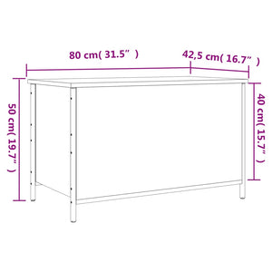 vidaXL Sitzbank mit Stauraum Braun Eiche 80x42,5x50 cm Holzwerkstoff