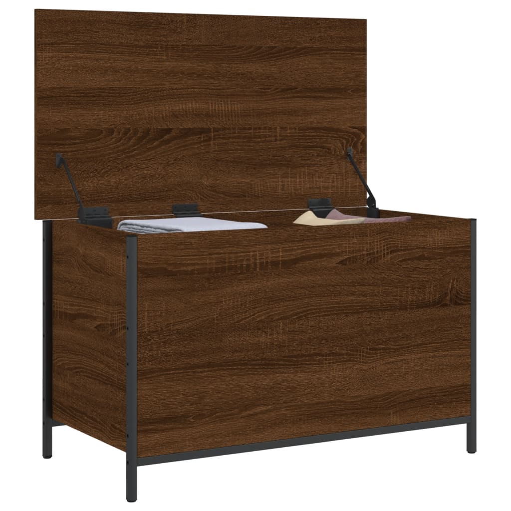 vidaXL Sitzbank mit Stauraum Braun Eiche 80x42,5x50 cm Holzwerkstoff