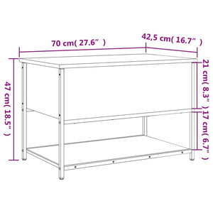 vidaXL Sitzbank mit Stauraum Braun Eiche 70x42,5x47 cm Holzwerkstoff