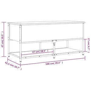 vidaXL Sitzbank mit Stauraum Braun Eichen-Optik 100x42,5x47 cm