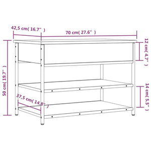 vidaXL Schuhbank Schwarz 70x42,5x50 cm Holzwerkstoff