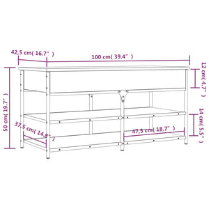 vidaXL Schuhbank Schwarz 100x42,5x50 cm Holzwerkstoff