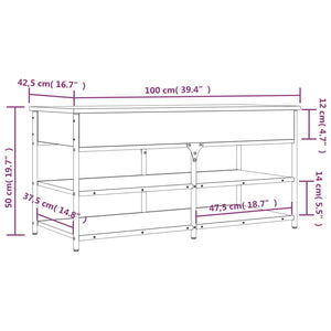 vidaXL Schuhbank Räuchereiche 100x42,5x50 cm Holzwerkstoff